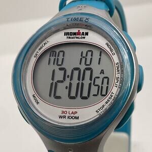 Timex Ironman Triathlon Wimens Blue Sports Watch New Battery